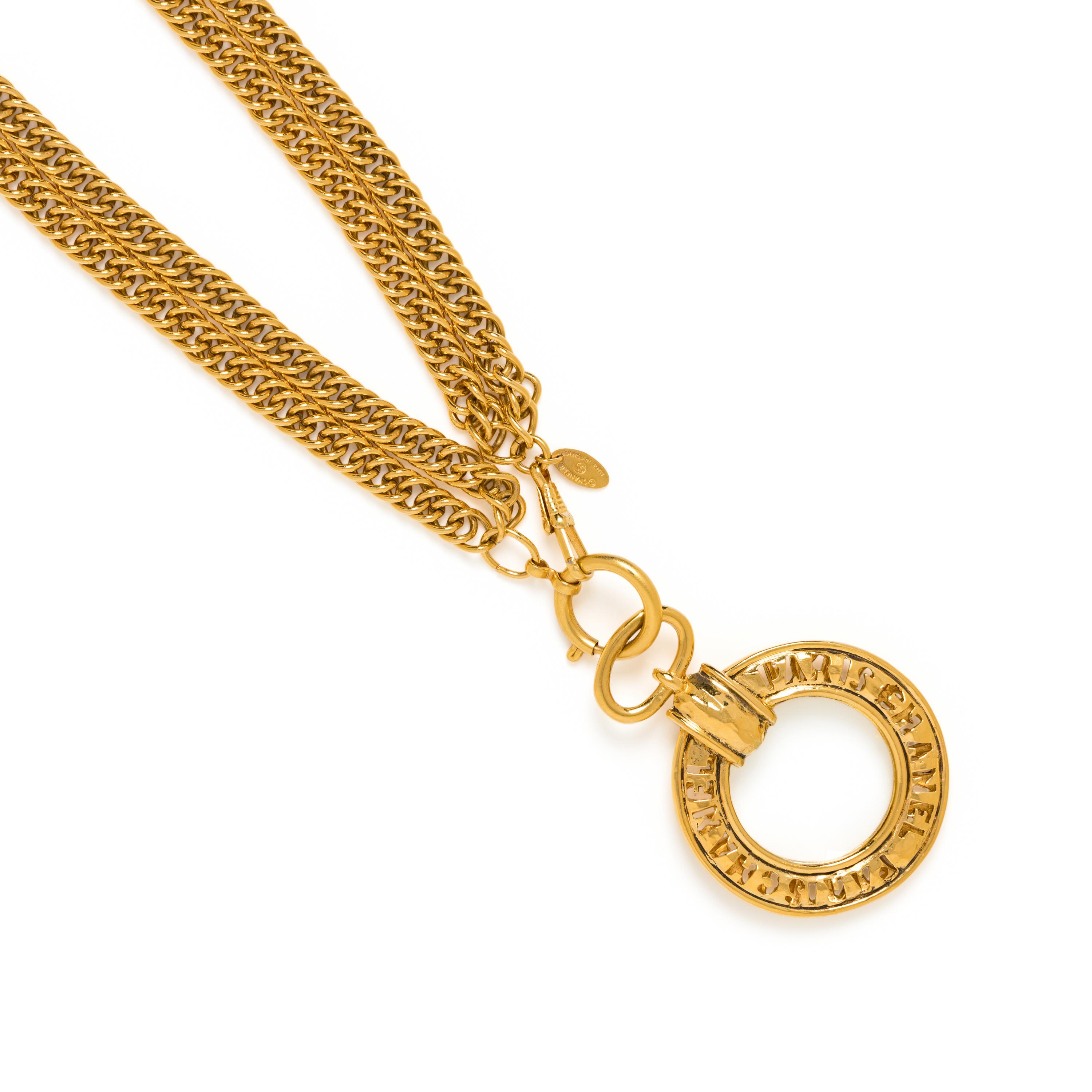 Chanel, Chain Necklace with Magnifying Glass Pendant