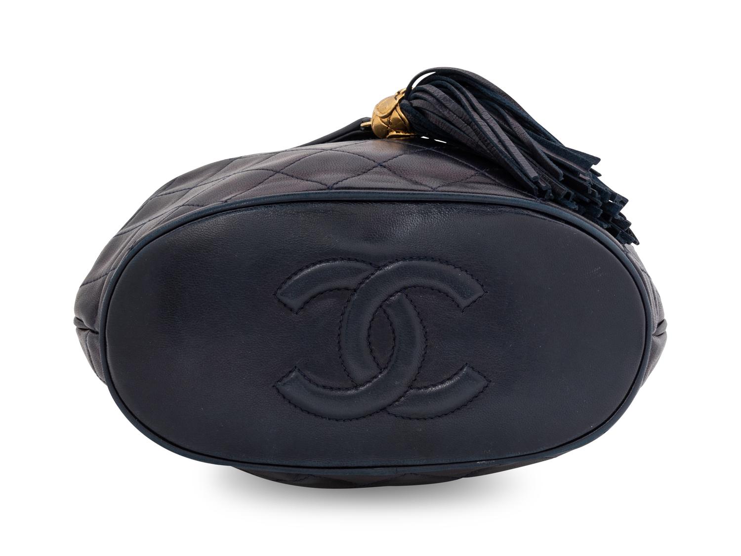Chanel Navy Quilted Bag with Tassel, 1989-91