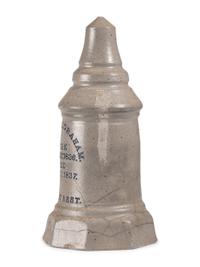 A Cobalt Decorated Stoneware Grave Marker