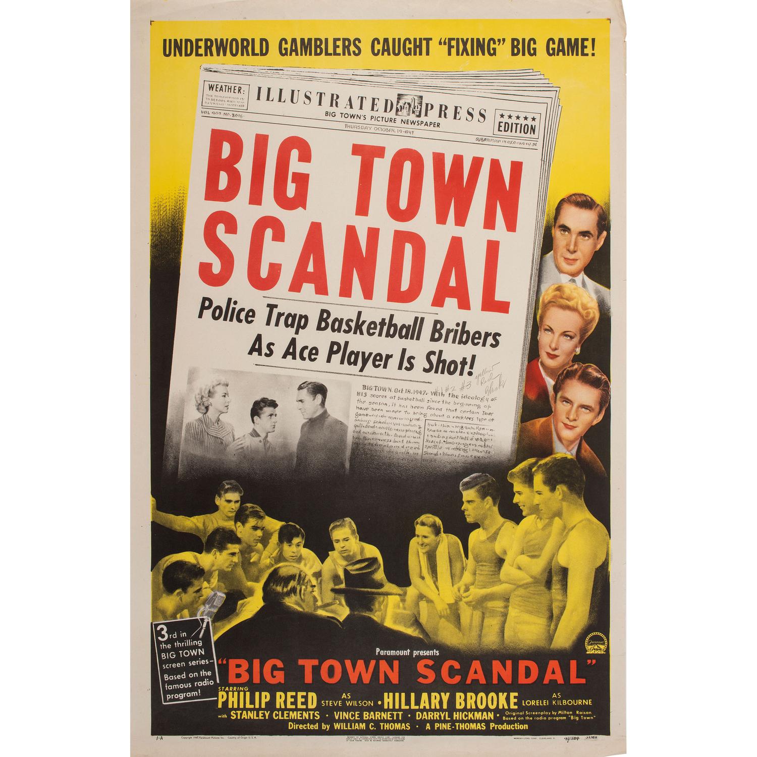 Seven Paramount Presents "Big Town Scandal" Film Posters
