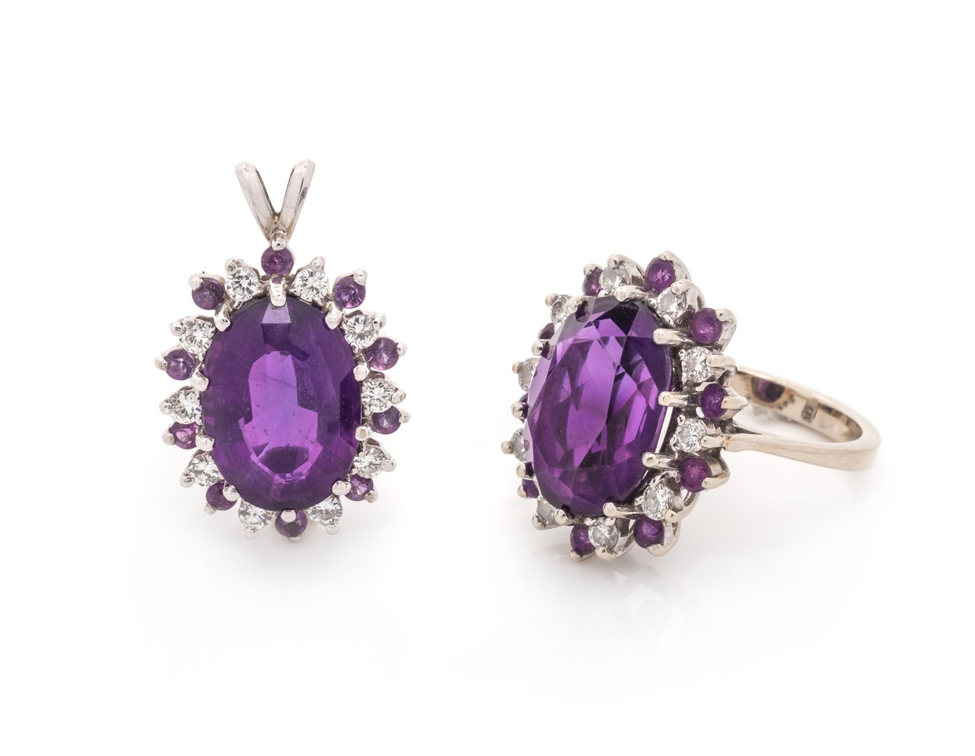 AMETHYST AND DIAMOND SET