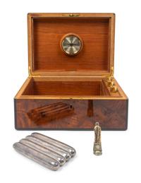 A Dunhill Burlwood Humidor — 20TH CENTURY