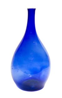 A Monumental Hand Blown Cobalt Glass Vase Height 26 3/4 inches.