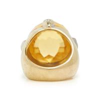 YELLOW GOLD, CITRINE AND DIAMOND RING