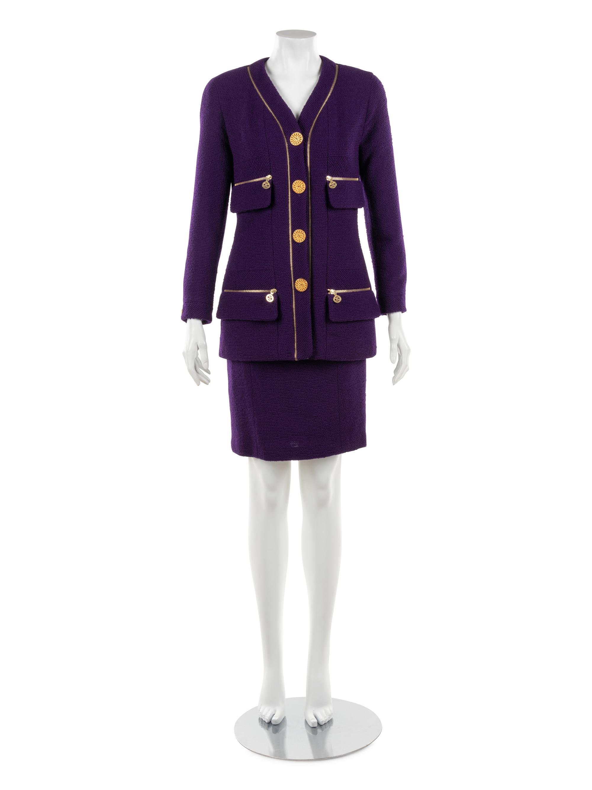 Chanel Purple Fantasy Tweed Suit, 1990s