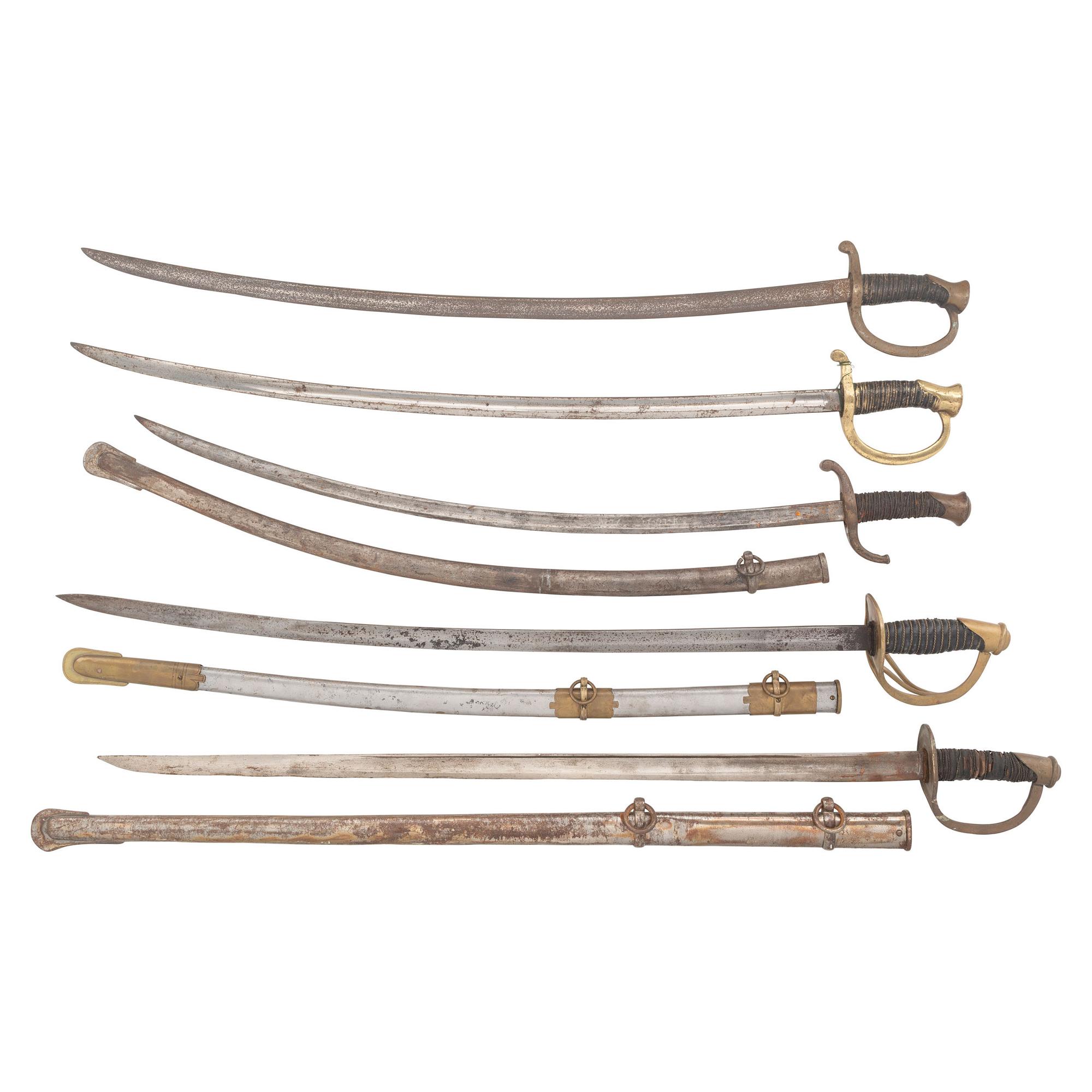 Five Decorative, Reproduction & Modified Swords