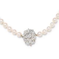 DIAMOND AND CULTURED PEARL NECKLACE