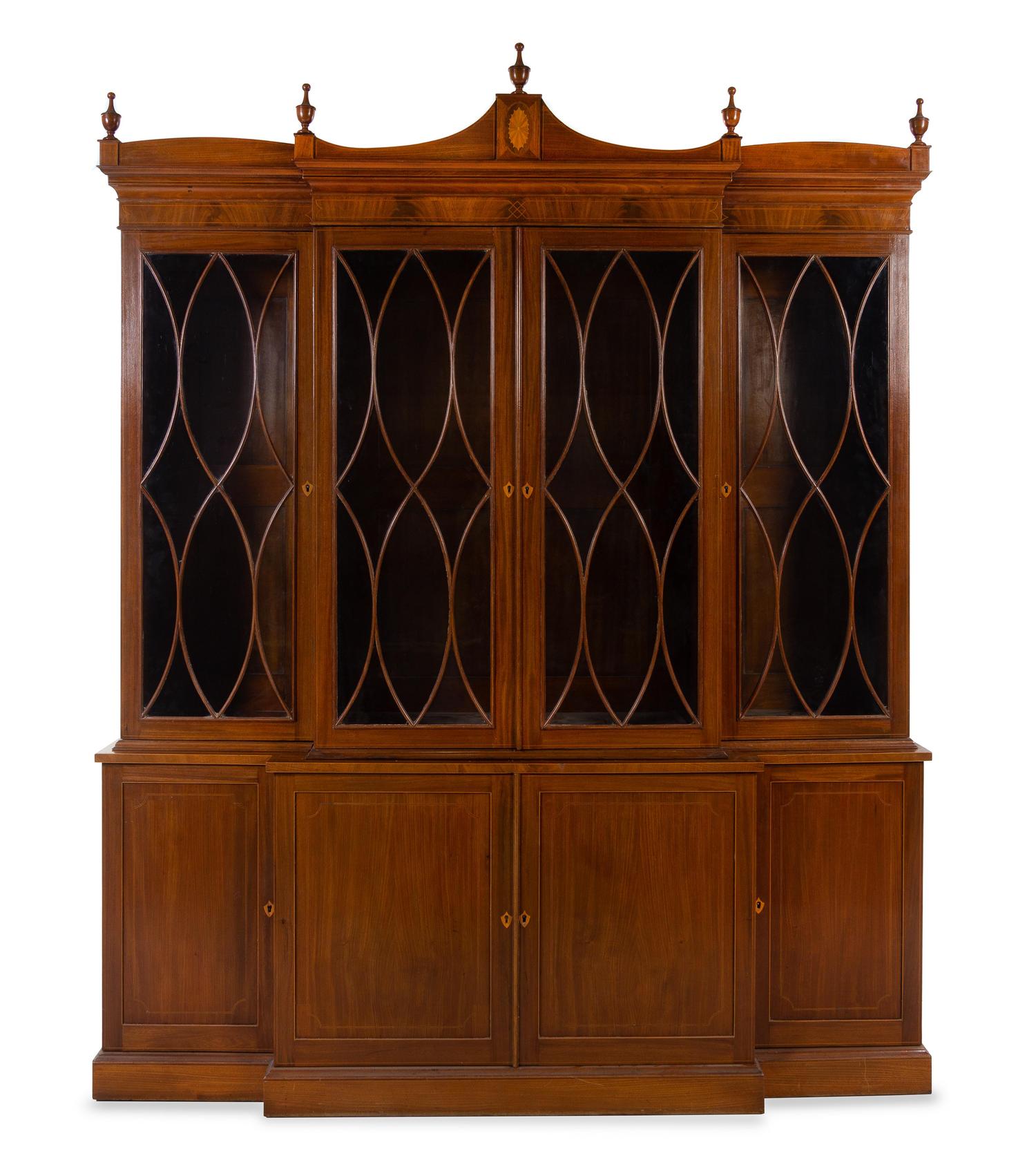 A George III Style Mahogany Breakfront Bookcase