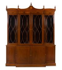 A George III Style Mahogany Breakfront Bookcase
