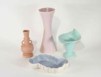 Four Haeger Pottery Table Articles Height of tallest 12 inches.