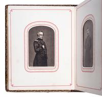 Patriotic album containing 24 engraved CDVs of Union generals. New York: Leavitt & Allen, 1862.