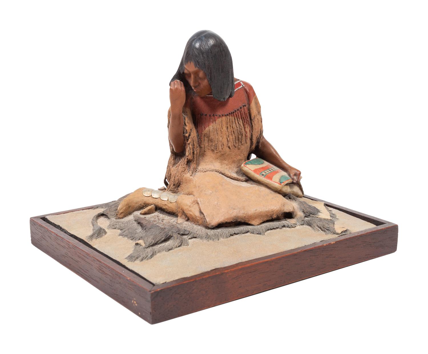 Canvas Parfleche , together with sculpture Rare Leisure , edition 6/25, 1979, by Ron Bork (American, 20th Century)