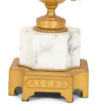 A Pair of Louis XVI Style Gilt Bronze and Marble Urn-Form Table Lamps
