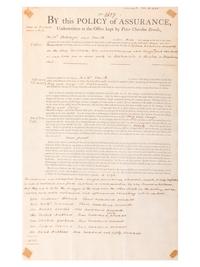 [MASSACHUSETTS]. A group of shipping documents, including a "Policy of Assurance" for cargo aboard the Brig William , 28 October 1794.