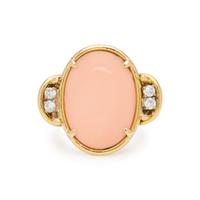 CORAL AND DIAMOND RING