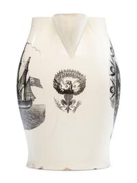 A Liverpool Transfer-Printed Creamware 'Apotheosis of George Washington' Pitcher