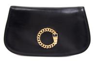 A Mark Cross Black Leather Clutch, 11" x 6.5" x 1".