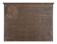 [LINCOLN, Abraham (1809-1865)]. BRENNER, Victor David (1871-1924). A bronze plaque displaying the full text of "The Gettysburg Address." Providence, Rhode Island: The Gorham Manufacturing Company, ca. 1916.