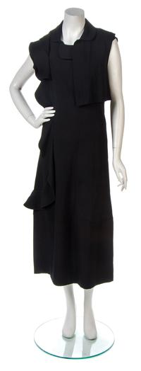 A Comme des Garcons Black Wool Dress, Size M.