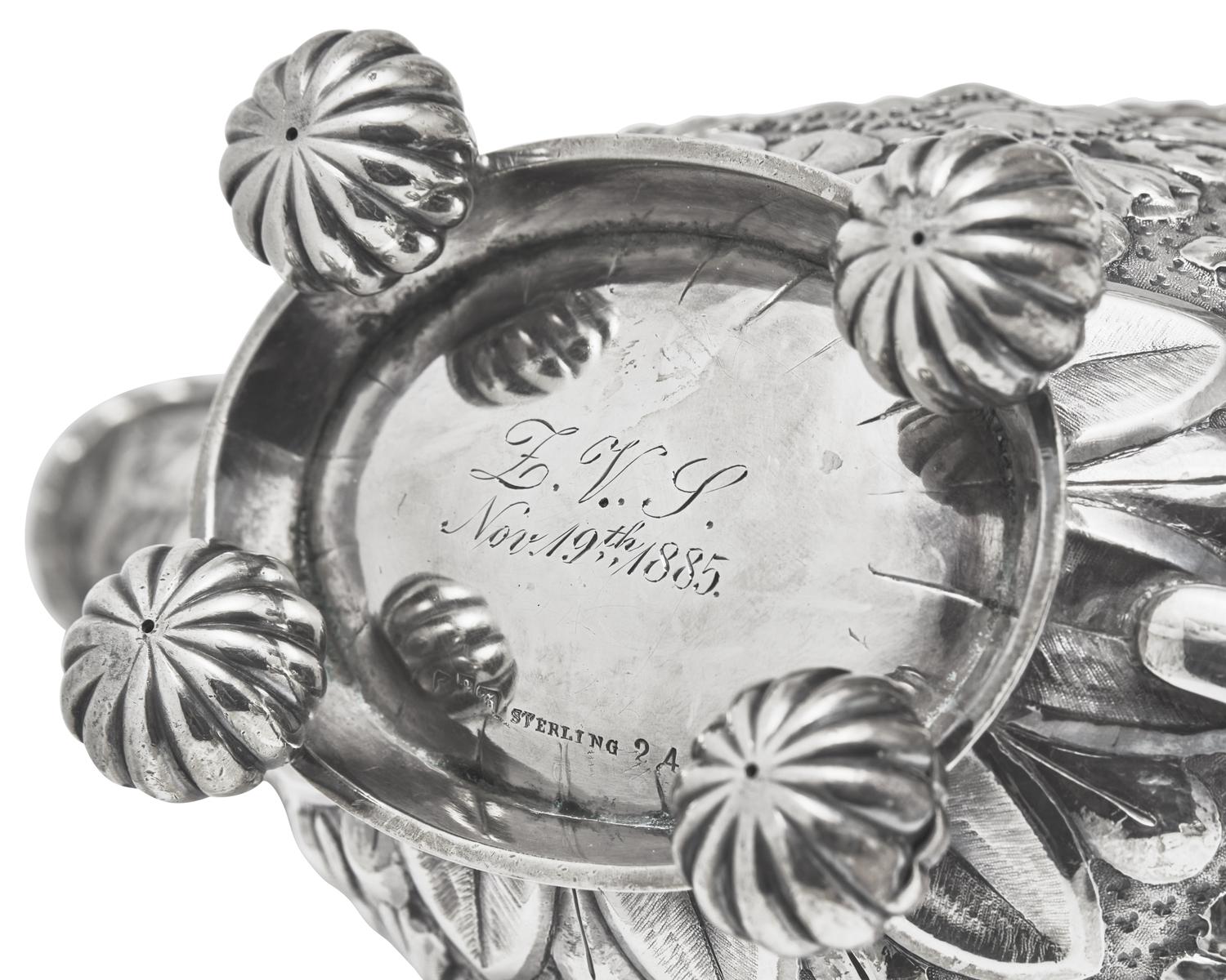An Assembled American Eight-Piece Repoussé Silver Tea and Coffee Service