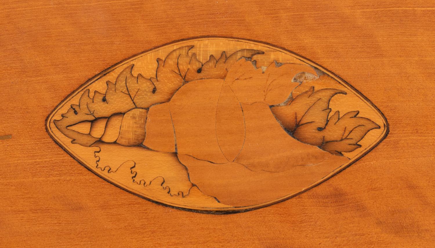 A George III Satinwood and Marquetry Tea Caddy