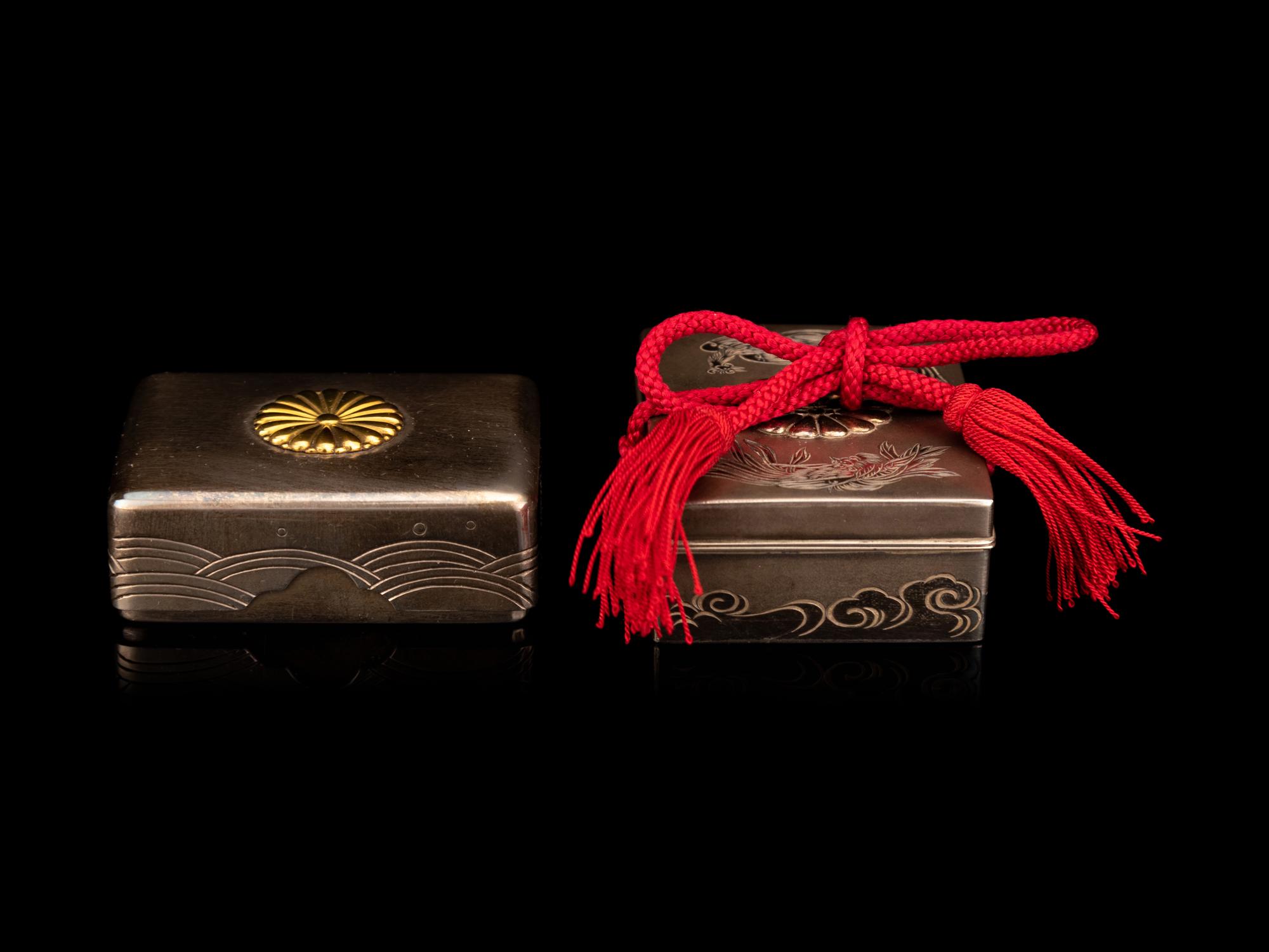 Two Japanese Rectangular Box-Form Bonbonnière