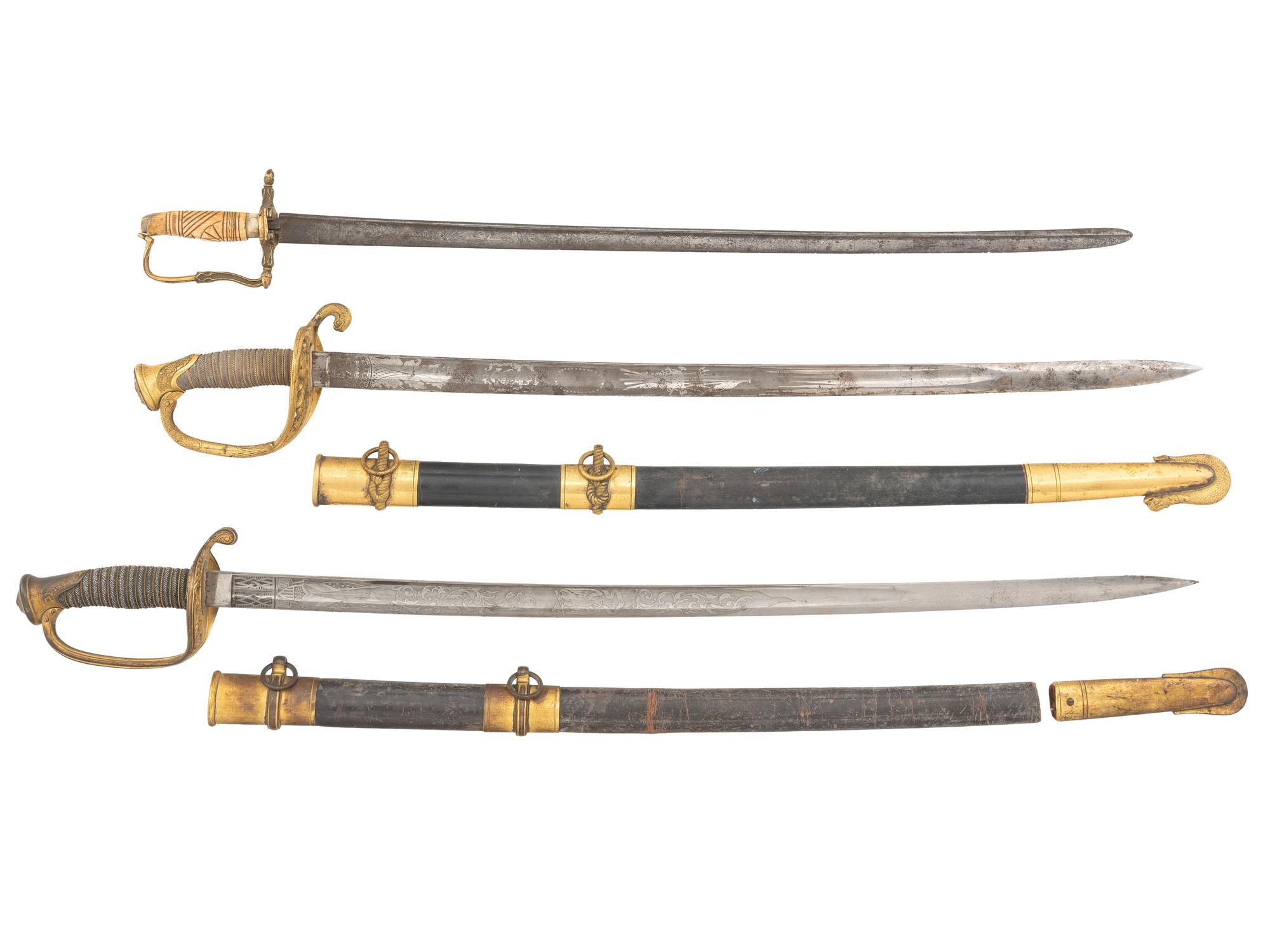 Collection of US Navy Rear Admiral Augustus Henry Kilty (1807-1879), incl. swords, dress uniform with accoutrements, and 34-star flag associated with the USS Mound City .