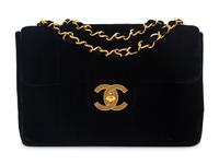 CHANEL VELVET JUMBO FLAP BAG