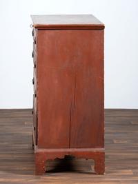 A Chippendale Red-Painted Pine Two Drawer Blanket Chest, or Mule Chest