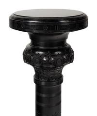 An American Carved and Ebonized Cherry Pedestal