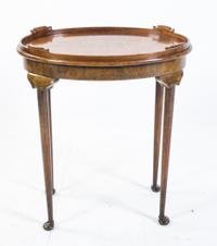 A Burlwood Tray Table Height 27 3/4 x width 25 1/4 x depth 17 3/4 inches. — 20TH CENTURY