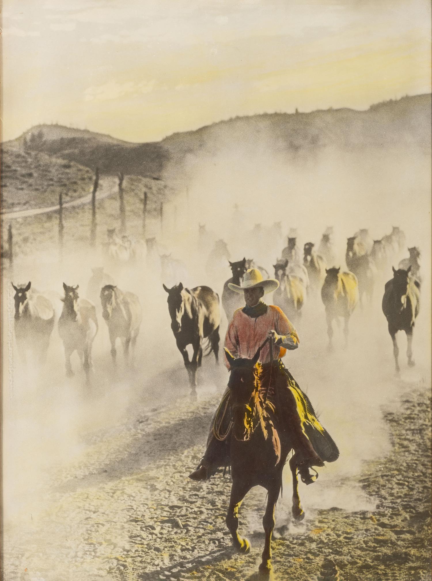 [WESTERN AMERICANA]. Image of Wyoming dude ranch, presented by Buffalo Bill Cody to railroad agent.