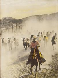 [WESTERN AMERICANA]. Image of Wyoming dude ranch, presented by Buffalo Bill Cody to railroad agent.