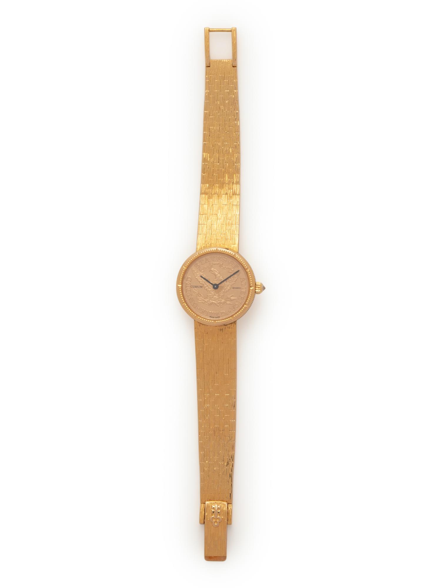 CORUM, 18K YELLOW GOLD US $5 COIN WRISTWATCH