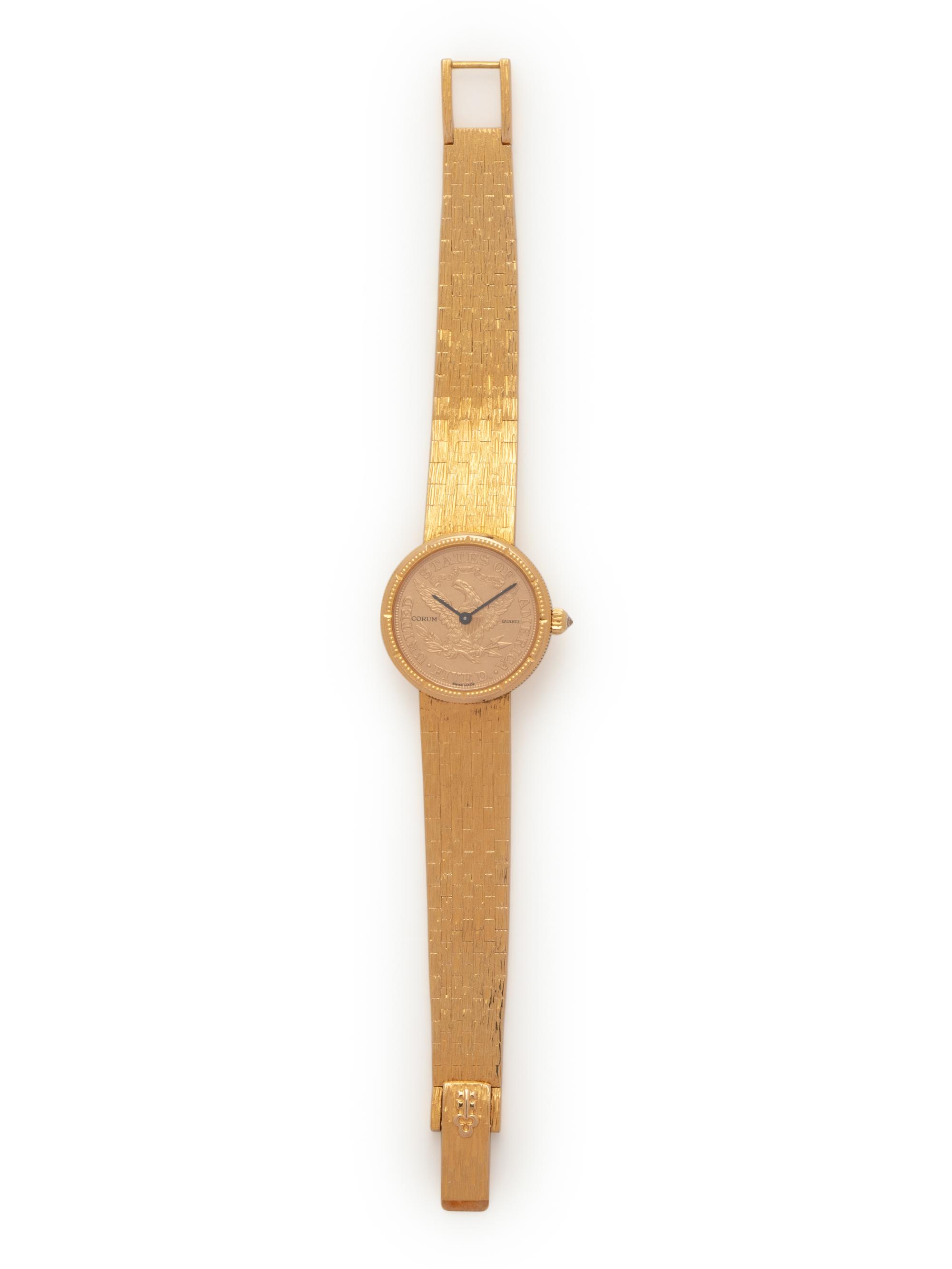 CORUM, 18K YELLOW GOLD US $5 COIN WRISTWATCH