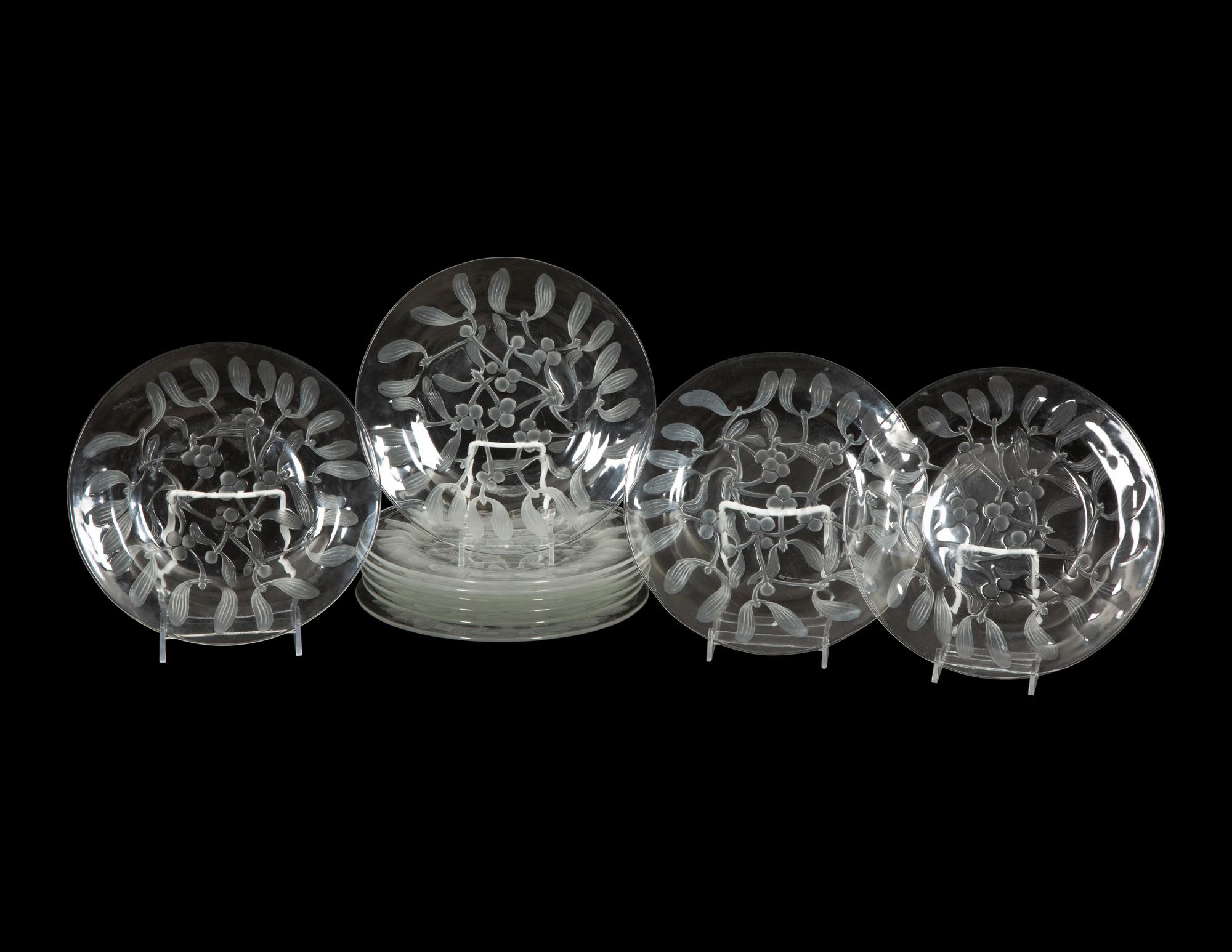 A Set of Ten Lalique Saint Sylvestre Plates