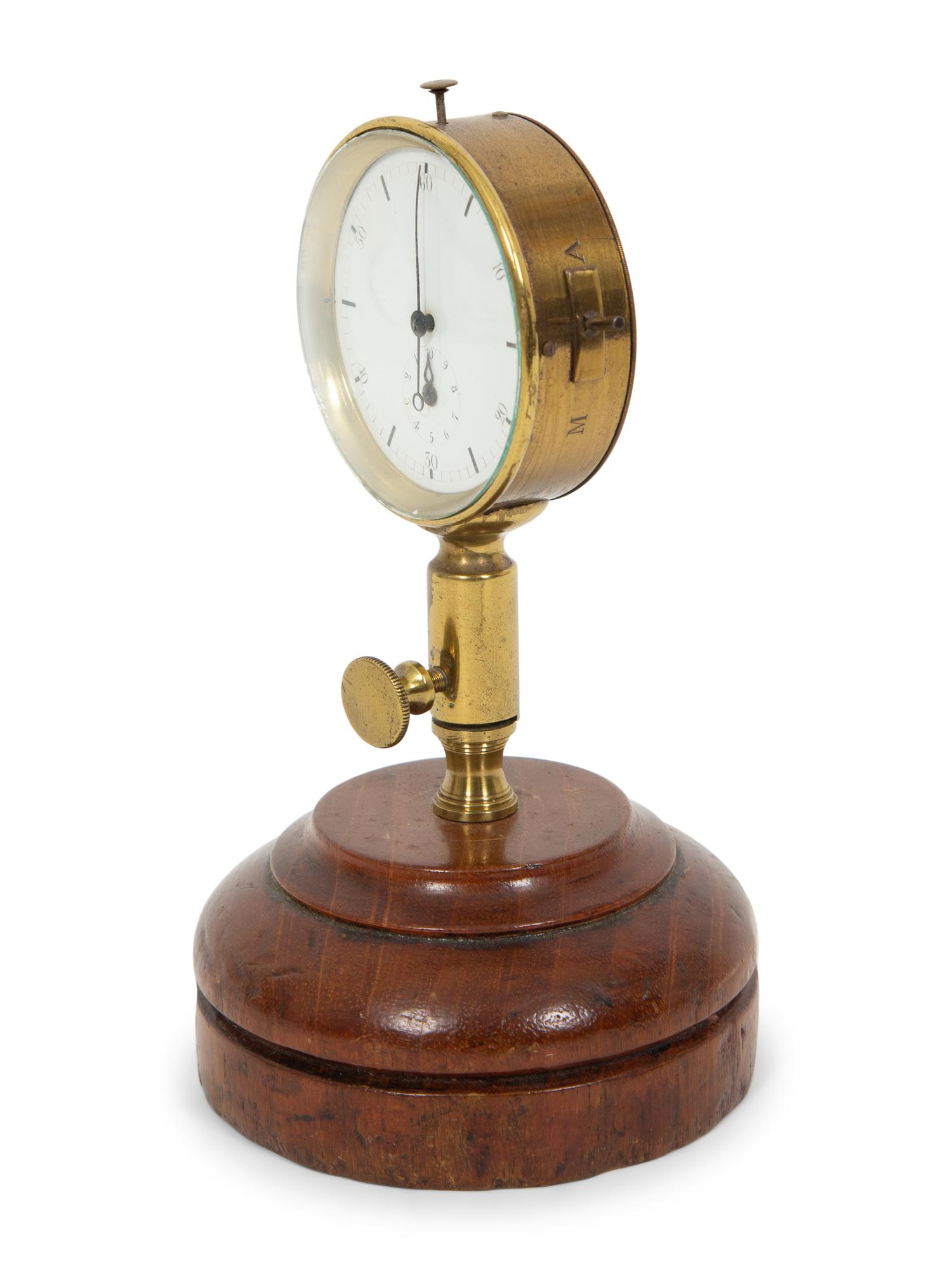 A French Brass Stopwatch on Stand