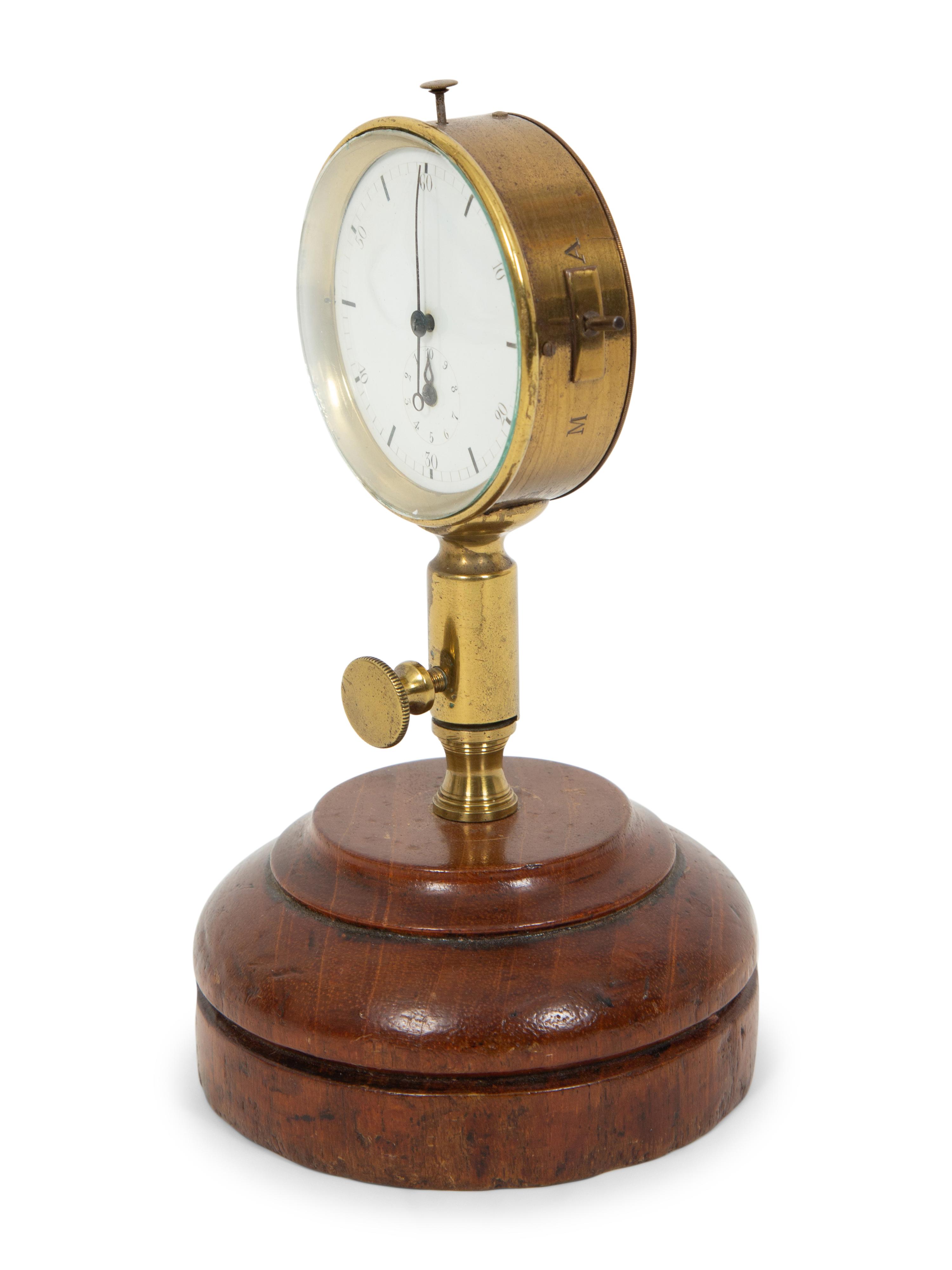 A French Brass Stopwatch on Stand
