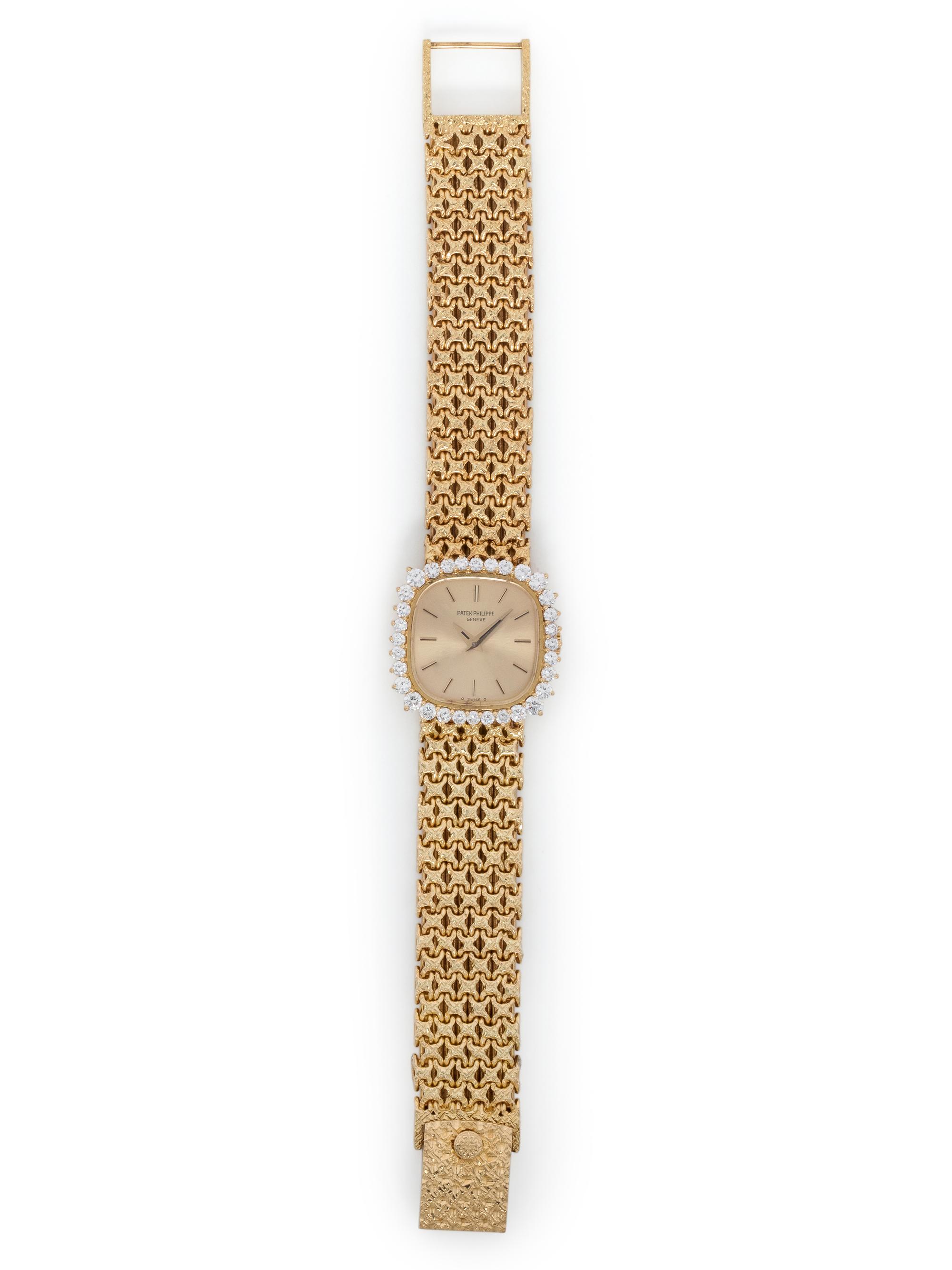 PATEK PHILIPPE, 18K YELLOW GOLD AND DIAMOND REF. 4181/902 'GOLDEN ELLIPSE' WRISTWATCH