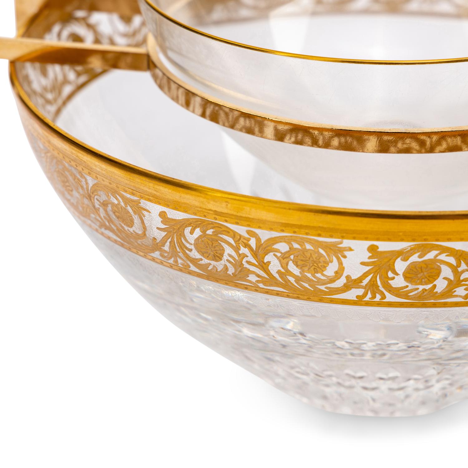 A Saint-Louis Thistle Cut Glass Caviar Server