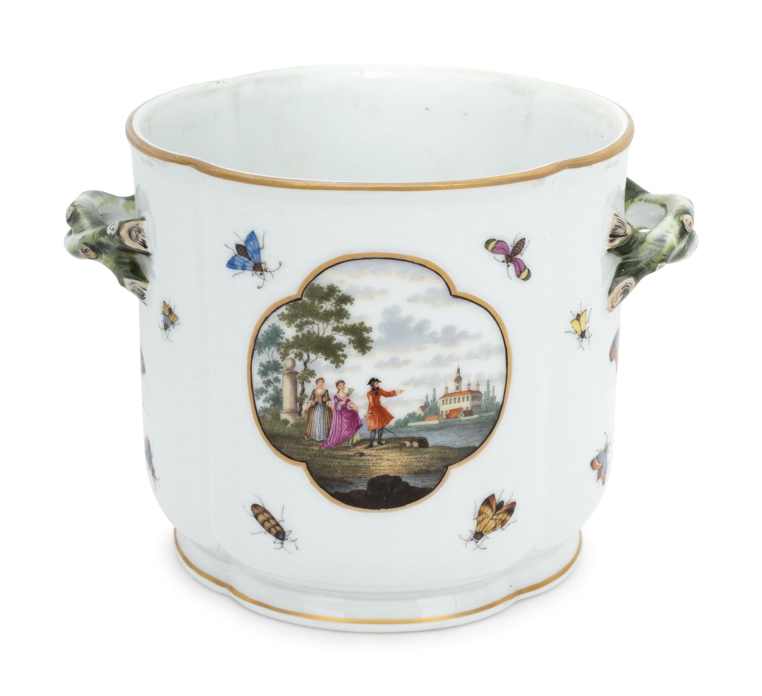 A Continental Porcelain Cache Pot