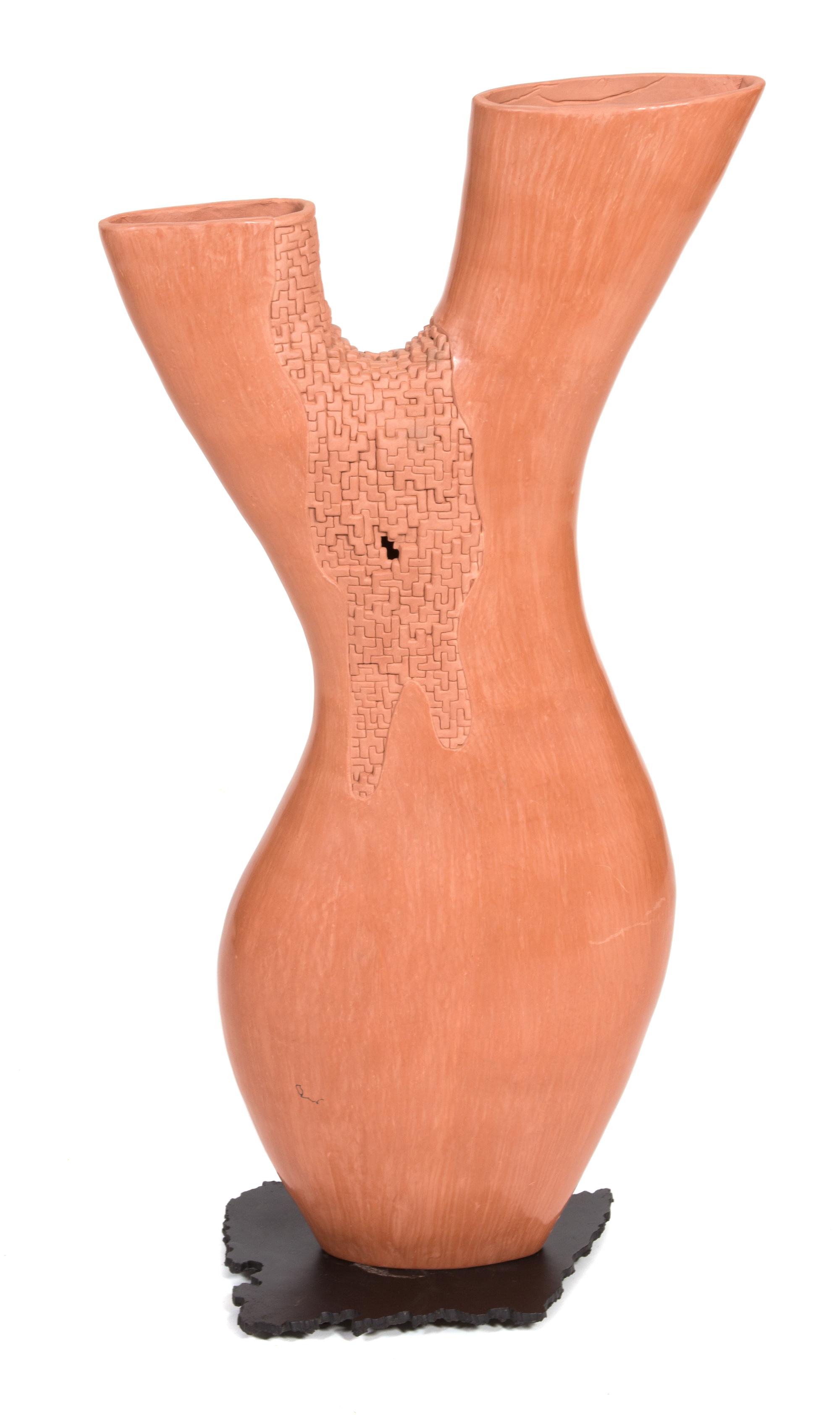 A Contemporary Glazed Ceramic Vase Height 34 x width 17 3/4 x depth 6 inches. — LATE 20TH CENTURY
