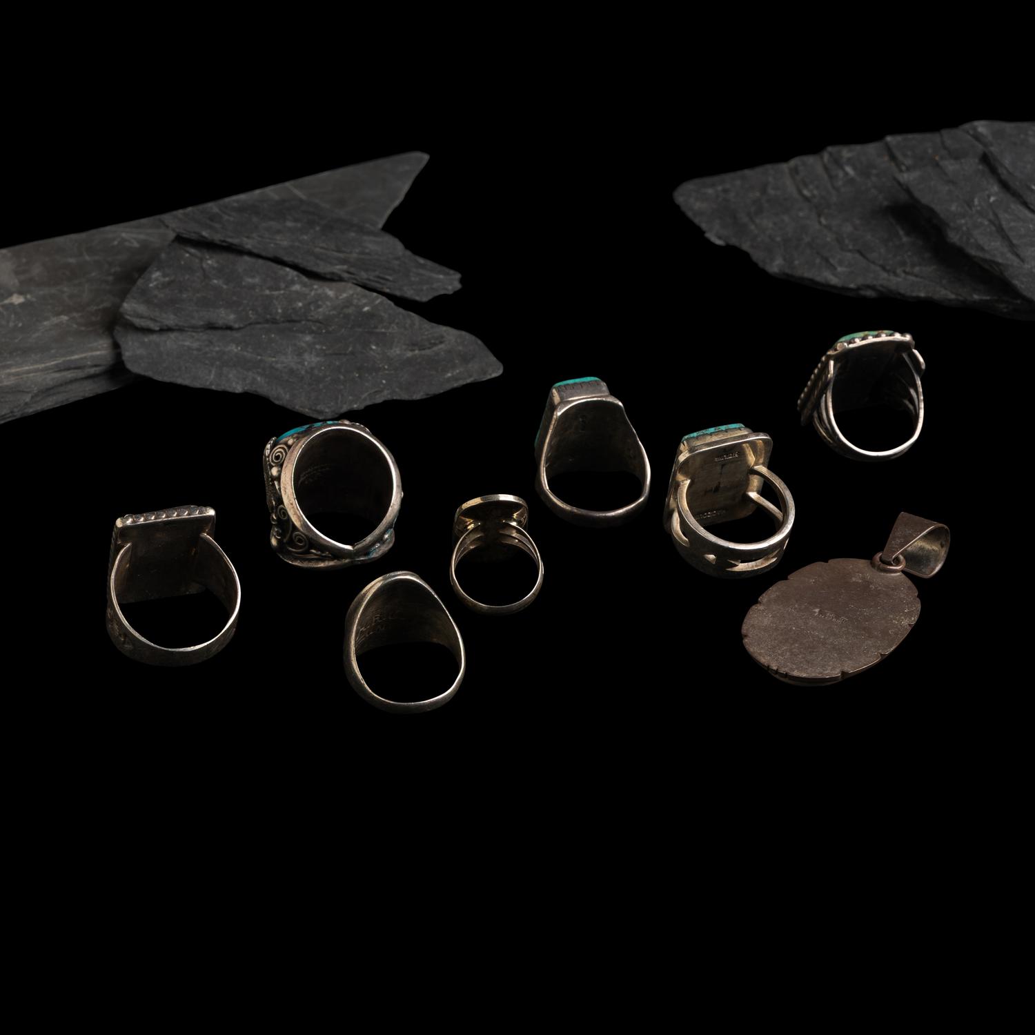 Navajo and Zuni Rings and Pendant