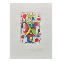 Salvador Dalí (Spanish, 1904-1989) Playing Cards (Ace, King, Queen and Jack of Hearts)