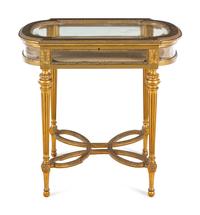 A Louis XVI Style Giltwood Vitrine Table