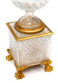 A Pair of Gilt Bronze Mounted Cut Glass Urns