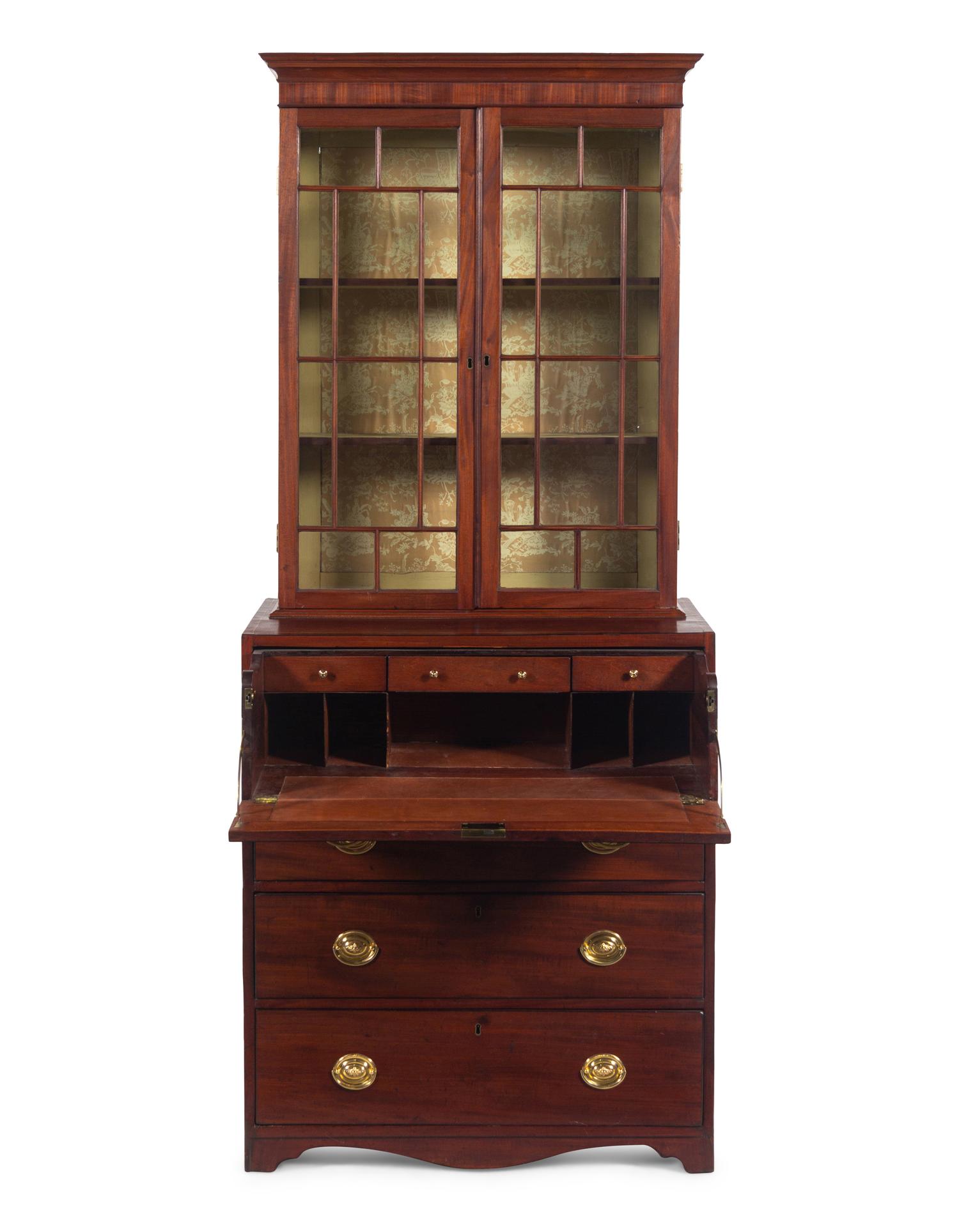 A George III Style Mahogany Secretary Bookcase