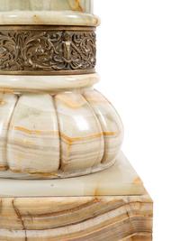 A Continental Gilt Metal Mounted Onyx Pedestal