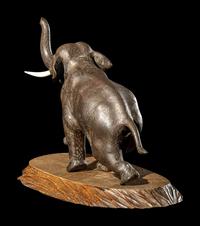 A Japanese Bronze Okimono of an Elephant