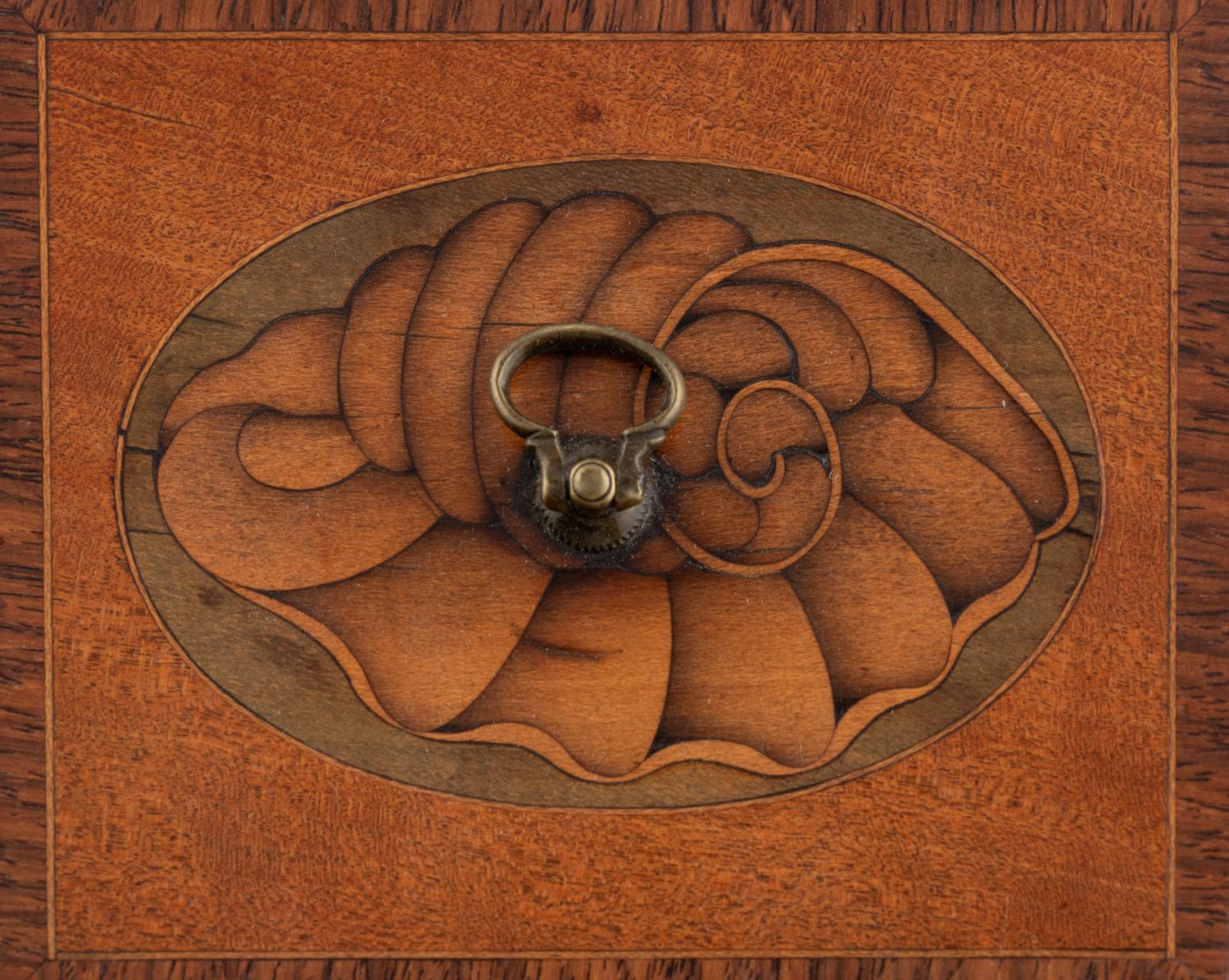 A Group of Three George III Harewood and Marquetry Tea Caddies